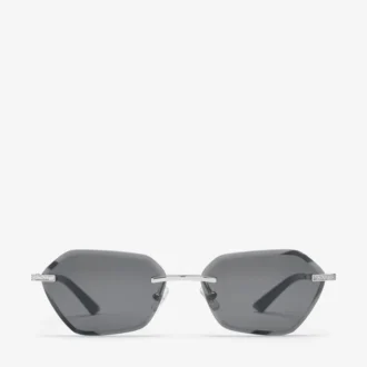 Abby Silberne geometrische Sonnenbrille