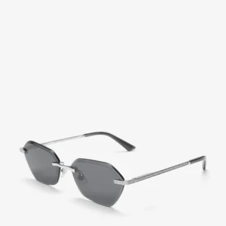 Abby Silberne geometrische Sonnenbrille