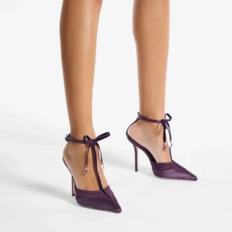 Afia Mesh 100 Winter Bloom Pumps aus Satin und gerafftem Tüll