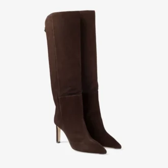 Alizze Knee Boot 85 Kniestiefel aus schokoladenbraunem Wildleder