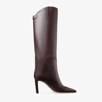 Alizze Kniestiefel 85 Deep Merlot Kniestiefel aus Glattleder