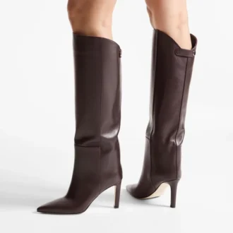 Alizze Kniestiefel 85 Deep Merlot Kniestiefel aus Glattleder