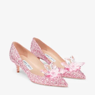 Allure Pumps aus rosafarbenem Wildleder und mit Kristallen besetzter spitzer Zehenpartie