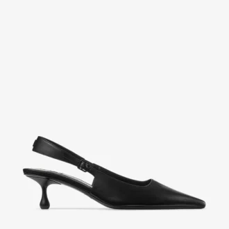 Amel 50 Schwarze Slingback-Pumps aus Nappaleder