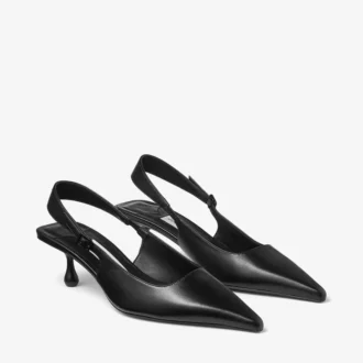 Amel 50 Schwarze Slingback-Pumps aus Nappaleder