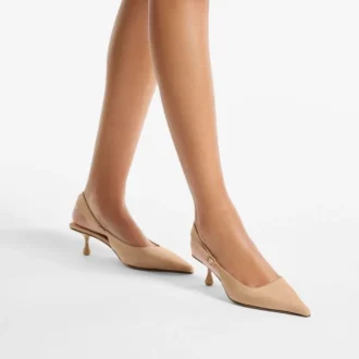 Amel 50 Slingbacks aus Chai-Wildleder