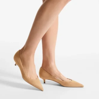 Amelia 35 Pumps aus toffeefarbenem Wildleder