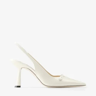 Amita 85 Slingbacks aus Lackleder in Latte