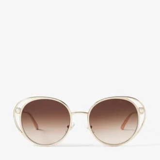 Angela Sonnenbrille in zartem Gold mit ovalem Rahmen