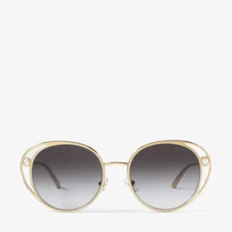 Angela Sonnenbrille in zartem Gold mit ovalem Rahmen
