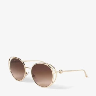 Angela Sonnenbrille in zartem Gold mit ovalem Rahmen