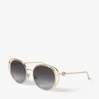 Angela Sonnenbrille in zartem Gold mit ovalem Rahmen