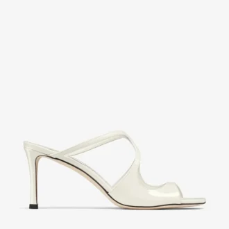 Anise 75 Mules aus Latte-Lackleder