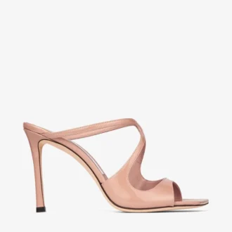 Anise 95 Mules aus Lackleder in Ballettrosa
