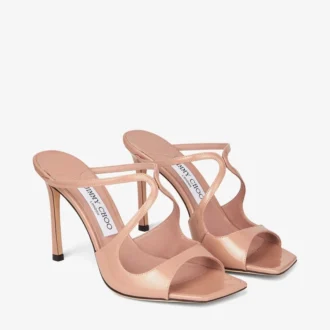 Anise 95 Mules aus Lackleder in Ballettrosa