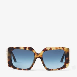 Ariana Gelb-Havanna-Sonnenbrille mit quadratischem Rahmen