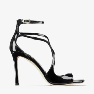 Azia 95 Sandalen aus schwarzem Lackleder