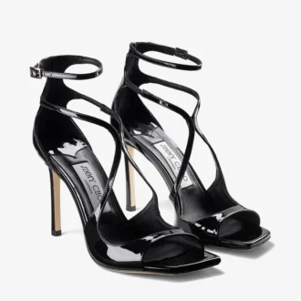 Azia 95 Sandalen aus schwarzem Lackleder