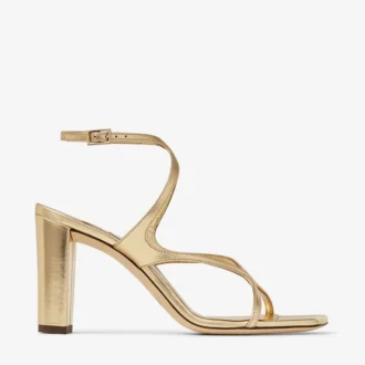 Azie 85 Sandalen aus goldmetallischem Nappaleder