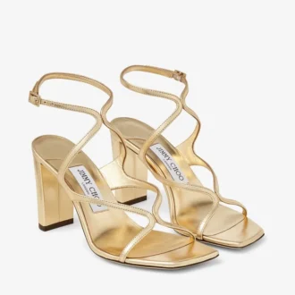 Azie 85 Sandalen aus goldmetallischem Nappaleder