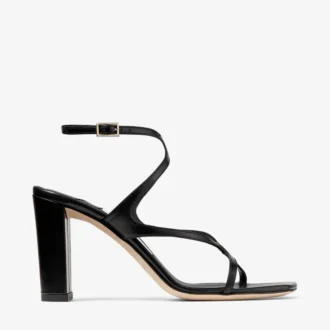 Azie 85 Sandalen aus schwarzem Nappaleder