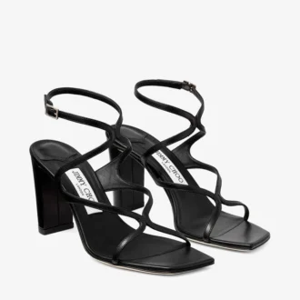 Azie 85 Sandalen aus schwarzem Nappaleder