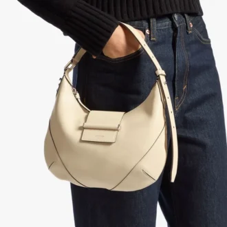 Bar Hobo Small Buttermilk Biker-Leder-Umhängetasche
