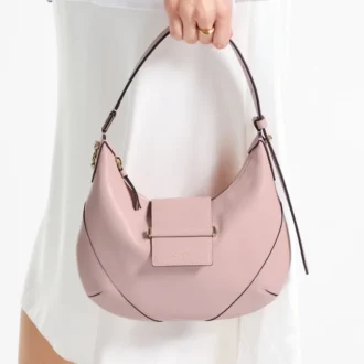 Bar Hobo Small Rose Biker-Leder-Umhängetasche
