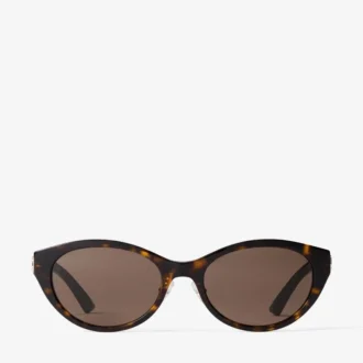 Benna – Ovale Sonnenbrille aus havannafarbenem und dunkelbraunem Acetat