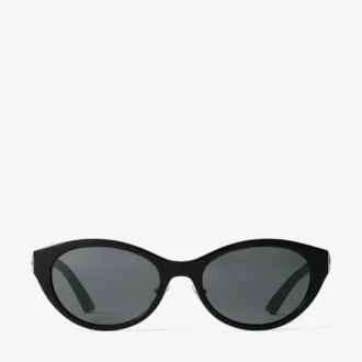 Benna – Ovale Sonnenbrille aus schwarzem und grauem Acetat