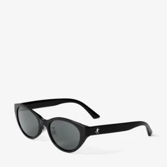 Benna – Ovale Sonnenbrille aus schwarzem und grauem Acetat
