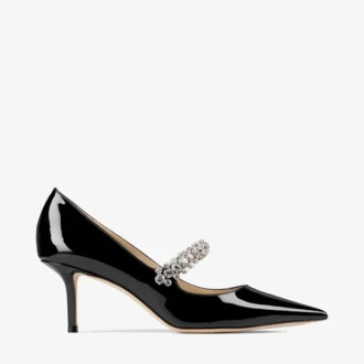 Bing Pumps 65 Pumps aus schwarzem Lackleder mit Kristallen