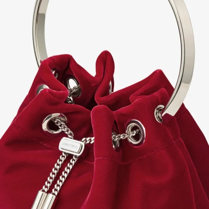 Bon Bon-Tasche aus rubinrotem Samt