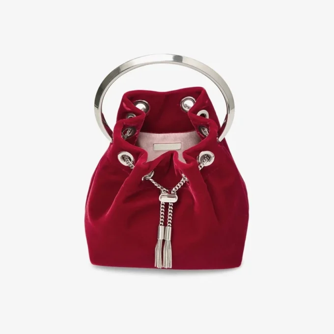 Bon Bon-Tasche aus rubinrotem Samt