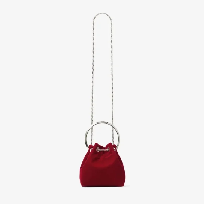 Bon Bon-Tasche aus rubinrotem Samt