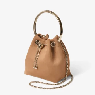 Bon Bon Toffee-Wildledertasche mit Metallkugelverschluss