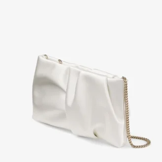Bonny Clutch – Clutch aus elfenbeinfarbenem Satin