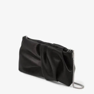 Bonny Clutch – Schwarze Satin-Clutch