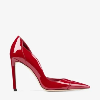 Brigitte 100 Pumps aus rubinrotem Lackleder