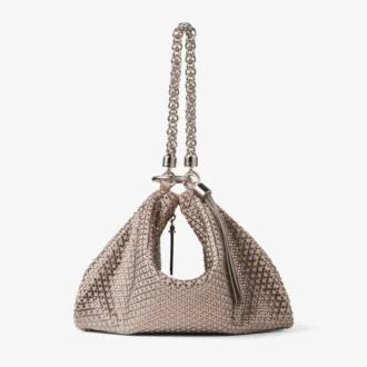 Callie Clutch aus rosa Wildleder mit Diamantmotiv und Kristall-Hotfix