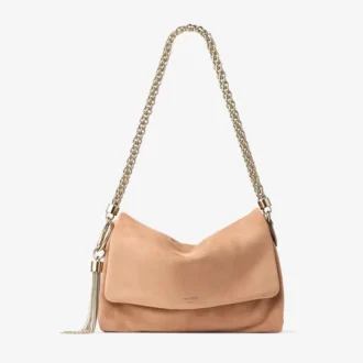 Callie Flap Toffee-Wildleder-Umhängetasche