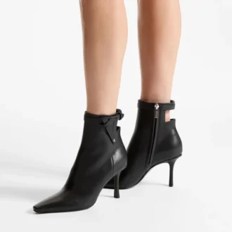 Camie Stiefeletten 85 Schwarze Stiefeletten aus glänzendem Ziegenleder