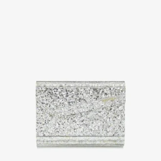 Candy Champagne Clutch aus Acryl mit grobem Glitzer