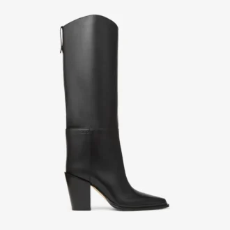 Cece 80 Stiefel aus weichem schwarzem Kalbsleder