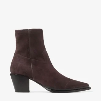 Cece Ankle Boot 60 Ankle Boots aus kaffeefarbenem Wildleder