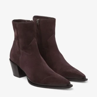 Cece Ankle Boot 60 Ankle Boots aus kaffeefarbenem Wildleder