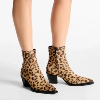 Cece-Stiefeletten 60 Stiefeletten aus Ponyfell mit natürlichem Leopardenmuster