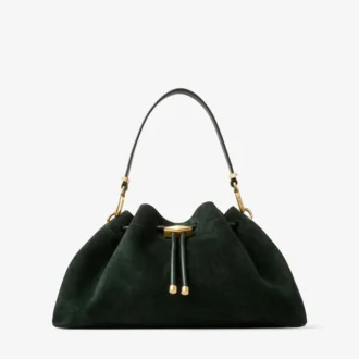 Cinch Medium Schultertasche aus britisch-grünem Wildleder