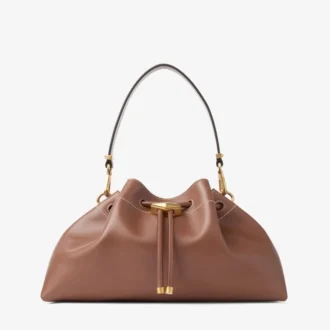 Cinch Medium Schultertasche aus hellbraunem Leder