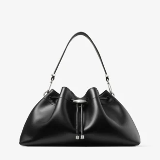 Cinch Medium Schwarze Leder-Umhängetasche